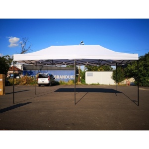 Cort Pavilion 3x6m Alb Pliabil Cadru Metal pentru Curte, Gradina, Evenimente - Img 4