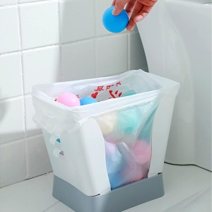 Cos de Gunoi Extensibil, Flippy, din Plastic, Reglabil, Pliabil, Versatil, pentru Bucatarie, Baie sau Birou, Cos Universal, 21x25x17 cm, Alb Gri - Img 7