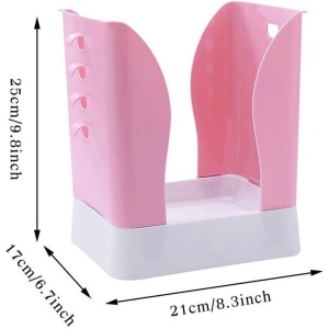 Cos de Gunoi Extensibil, Flippy, din Plastic, Reglabil, Pliabil, Versatil, pentru Bucatarie, Baie sau Birou, Cos Universal, 21x25x17 cm, Roz Alb - Img 9