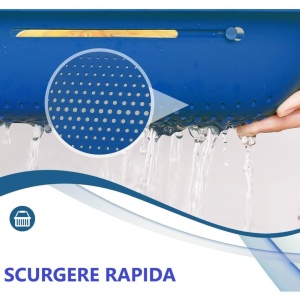 Cos pentru Scurgere Chiuveta de Bucatarie, Flippy, Plastic, Telescopic, 36x20x5 cm, Albastru - Img 4