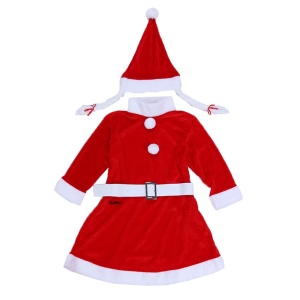 Costum Craciunita Flippy® Fata, 4-6 ani, 3 piese, Catifea - Img 1