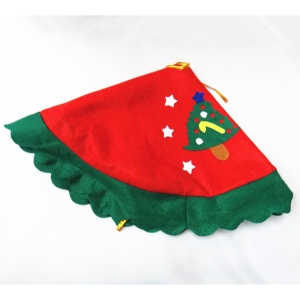 Covoras pentru bradul de Craciun Flippy, lana, rosu/verde, 60 cm - Img 3