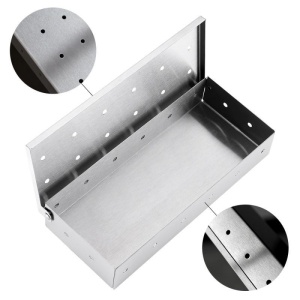Cutie de afumator pentru gratar Flippy, Inox, 9.6x4.4x22.2 cm, Argintiu - Img 4