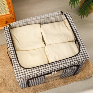 Cutie de Depozitare Pliabila, Flippy, Cu fermoar Bidirectional, 100 L, Textil, 60x42x40 cm, Cadru Metalic, o Fereastra, Suport Baza Stabil din Plastic, Design Zebra, Alb Negru - Img 9
