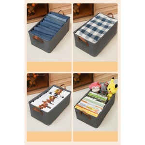 Cutie de Depozitare Tip Cos, Flippy, Material Textil, Pliabila, 47x35x30 cm, 50 l, Cadru Metalic, cu Manere, Gri - Img 5