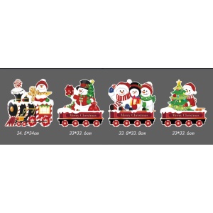 Decoratiune de Craciun, Flippy, pentru Gradina, Tip Trenulet, 4 Figurine + Bete de Infipt in Pamant, din Plastic, Impermeabil, Model Oameni de Zapada, Multicolor - Img 2