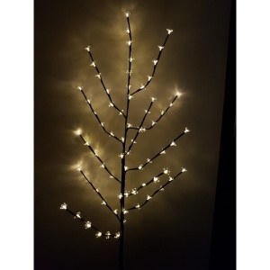 Decoratiune Luminoasa, Flippy, Crenguta, cu Baterii, 72 LED -uri, Flori, Alb Cald - Img 5