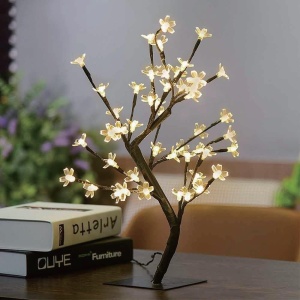 Decoratiune Luminoasa, Flippy, Crenguta, cu Baterii, 72 LED -uri, Flori, Alb Cald - Img 9