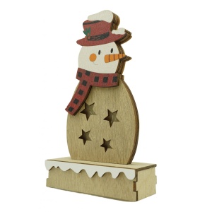 Decoratiune luminoasa, Flippy, Om de zapada, maro, lungime: 10 cm, latime: 5 cm, inaltime: 19 cm, lemn, interior/exterior - Img 1
