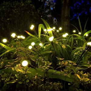Decoratiune pentru gradina cu incarcare solara, 6 bulbi, alb cald - Img 5