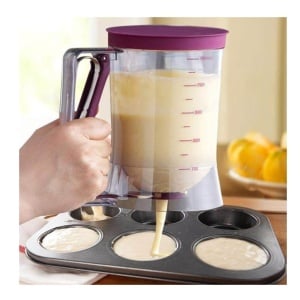 Dispenser de aluat pentru prajituri Flippy, Batter Dispenser, din plastic, maner cu arc, 900 ml, usor de manipulat si utilizat, Mov - Img 6