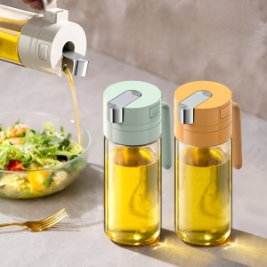 Dispenser pentru Ulei, Flippy, Deschidere si Inchidere Automata a Rezervorul, cu Inductie Gravitationala, 550 ml, 12x7.6x20.5 cm, Verde - Img 3