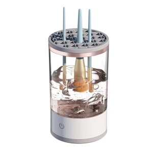 Dispozitiv Portabil de Curatare a Pensulelor de Machiaj, Flippy, Potrivit pentru Pensule de Diferite Dimensiuni, 5V, 7000RPM, Vibratii Sonice, USB, Alb/Transparent, 9x9x16 cm - Img 5