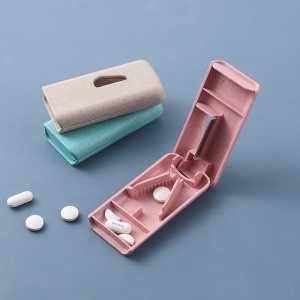 Dispozitiv taiere si depozitare medicamente, Flippy, Albastru, Plastic, 8 x 4 x 1.8 cm - Img 3