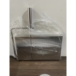 Feliator manual Flippy, pentru cascaval, salam, prajituri, unt, din otel inoxidabil, usor de curatat si utilizat, 5 lame de schimb incluse, picioare antiderapante, 21 x 12.2 x 2.8 cm, argintiu - Img 9