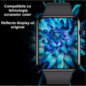 Folie Sticla pentru Apple Watch Series 2/3 38 mm adeziv pe margine Negru - Img 11