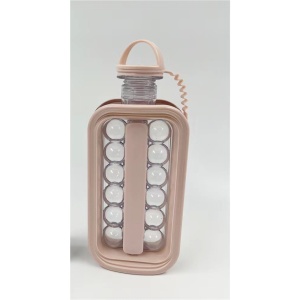 Forma pentru Gheata 2 in 1 Portabila, Flippy, sub Forma de Sticla, Sfere, Diametru 3 cm, Multifunctional, 17 Bilute, 27.5 x 11.4 x 5.5 cm, Culoare Roz Pal - Img 5