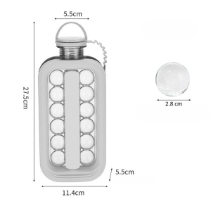 Forma pentru Gheata 2 in 1 Portabila, Flippy, Tavita sub Forma de Sticla, Diametru 3 cm, Multifunctional, 17 Bilute de Gheata, 27.5 x 11.4 x 5.5 cm, Culoare Alb - Img 7
