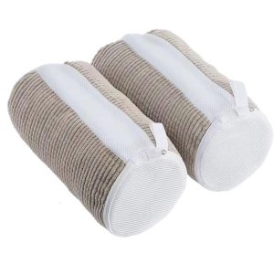 Geanta pentru Spalare Incaltaminte, Flippy, pentru Masina de Spalat, cu Fibre Pufoase in Interior, cu Fermoar, Curatare 360 de Grade, 39x19 cm, Gri deschis - Img 1