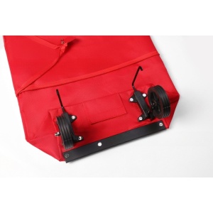 Geanta Pliabila, Flippy, 2 in 1, Carucior cu Roti, pentru Cumparaturi, 19 l, Rosu, Plastic, 39 x 46 x 12 cm - Img 3