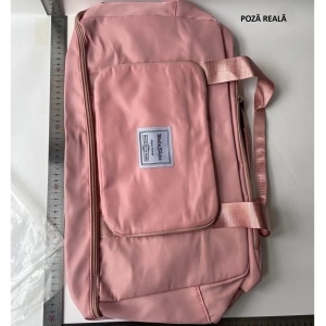 Geanta Pliabila, Flippy, pentru Voiaj, Buzunare Multiple, de Mana, Impermeabila, Material Textil, Capacitate 8 Kg, Dimensiune Deschisa 42x28x10 cm, Roz - Img 15