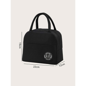 Geanta Termica pentru Pranz, Flippy, Multifunctionala, Compartimentata, Impermeabila, cu Manere, Buzunar Exterior, 22x14x19 cm, Negru - Img 4