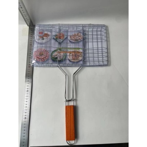 Gratar pentru Peste si Carne, Flippy, Suprafata Utila 32x19 cm, Otel Inoxidabil, cu Maner, Portabil, Argintiu - Img 2