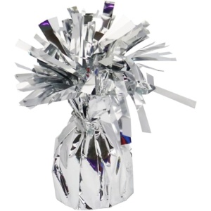 Greutate pentru Baloane cu Heliu, Flippy, din Folie cu Franjuri, 170g, 13 x 5 x 3 cm, Argintiu - Img 4