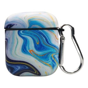 Husa AirPods cu Inel Prindere Marble Albastru - Img 6