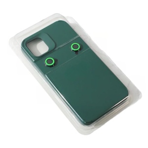 Husa Apple iPhone 14 Pro, Flippy, din Silicon Lichid, Interior din Microfibra, Lentile Fosforescente de Protectie Camera, Anti Amprenta, Rezistenta la Socuri, Verde - Img 1