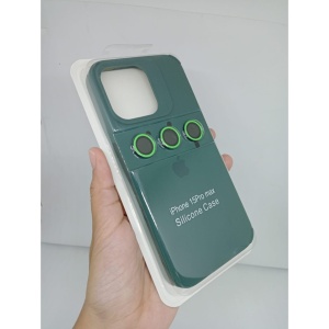 Husa Apple iPhone 14 Pro Max, Flippy, din Silicon Lichid, Interior din Microfibra, Lentile Fosforescente de Protectie Camera, Anti Amprenta, Rezistenta la Socuri, Verde - Img 2