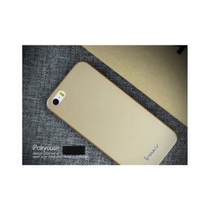 Husa Apple iPhone 5/5S/SE IPAKY Full Cover 360 Auriu cu Folie Cadou - Img 4