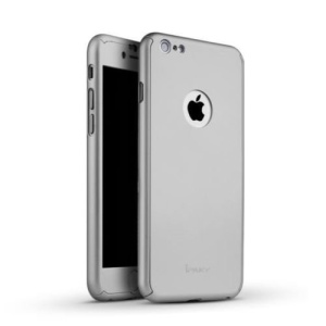 Husa Apple iPhone 7 Joyroom (Fata + Spate) Argintiu + Folie de protectie - Img 1