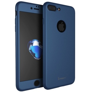 Husa Apple iPhone 7 Plus IPAKY Full Cover 360 Albastru + Folie Cadou - Img 2