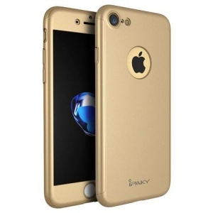 Husa Apple iPhone 8 IPAKY Full Cover 360 Auriu + Folie Cadou - Img 7
