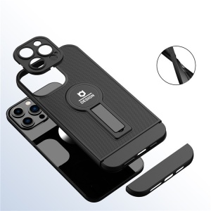 Husa Armor Design cu Stand pentru Apple iPhone XR, Negru, Suport Auto Magnetic, Wireless Charge, Protectie Antisoc, Flippy - Img 5