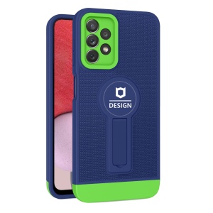 Husa Armor Design cu Stand pentru Samsung Galaxy A13 4G, Albastru/ Verde, Suport Auto Magnetic, Wireless Charge, Protectie Antisoc, Flippy - Img 1