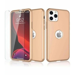 Husa de protectie Flippy compatibila cu Apple iPhone 12 Mini Full Cover 360 Auriu + Folie de protectie - Img 1