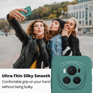 Husa de Protectie, Flippy, pentru Honor Magic 6 Pro, Liquid Silicone, cu Microfibra pe Interior, Protectie Antisoc, Compatibil Incarcare Wireless, Verde - Img 5