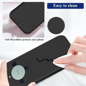 Husa de Protectie, Flippy, pentru Huawei Mate 60 Pro, Liquid Silicone, cu Microfibra pe Interior, Protectie Antisoc, Compatibil Incarcare Wireless, Negru - Img 4
