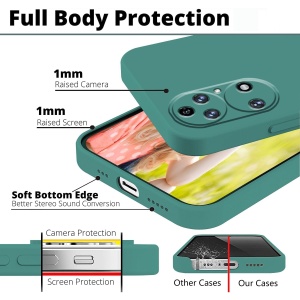 Husa de Protectie, Flippy, pentru Huawei P50 Pro, Liquid Silicone, cu Microfibra pe Interior, Protectie Antisoc, Compatibil Incarcare Wireless, Verde - Img 4