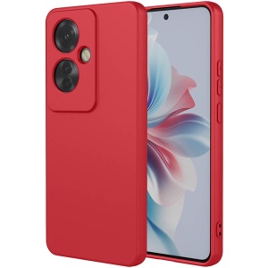 Husa de Protectie, Flippy, pentru Oppo Reno 11 F, Liquid Silicone, cu Microfibra pe Interior, Protectie Antisoc, Compatibil Incarcare Wireless, Rosu - Img 1