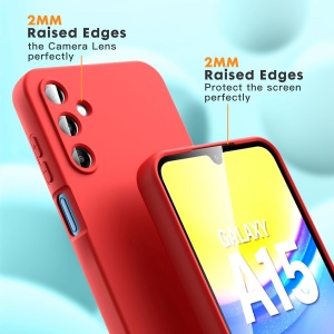Husa de Protectie, Flippy, pentru Samsung Galaxy A15, Liquid Silicone, cu Microfibra pe Interior, Protectie Antisoc, Compatibil Incarcare Wireless, Rosu - Img 6
