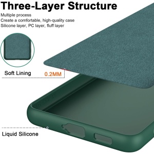 Husa de Protectie, Flippy, pentru Xiaomi Redmi 13T, Liquid Silicone, cu Microfibra pe Interior, Protectie Antisoc, Compatibil Incarcare Wireless, Verde - Img 3