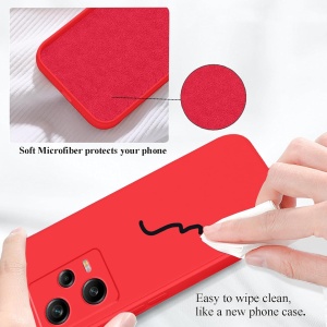 Husa de Protectie, Flippy, pentru Xiaomi Redmi Note 12 Pro 5G, Liquid Silicone, cu Microfibra pe Interior, Protectie Antisoc, Compatibil Incarcare Wireless, Rosu - Img 4
