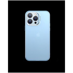Husa de protectie pentru iPhone 14, cu suport metalic pentru camera, Bracket Series, Flippy, Protectie Antisoc, PC mat, silicon moale pe margini, Albastru - Img 2