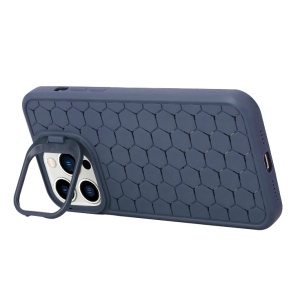 Husa de Protectie TPU, Flippy, pentru Apple iPhone 14 Pro Max, 3D Cube, cu Inel, Protectie Camera, Antisoc, Antizgariere, Antialunecare, Acoperire Completa, Albastru - Img 3