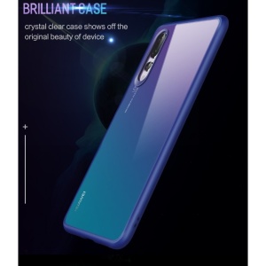 Husa Huawei P20 Transparent cu Margini Albastre - Img 3