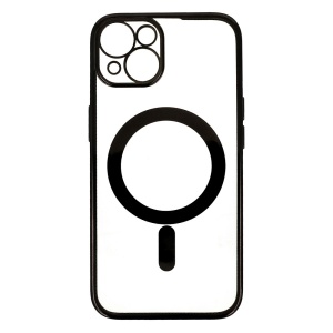 Husa MagSafe pentru Apple iPhone 13 Pro, Full Cover, Protectie camera, Margini colorate Electroplating, Magnetica, Incarcare Wireless, Flippy, Negru - Img 5