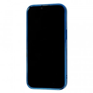 Husa MagSafe pentru Apple iPhone 13 Pro, Full Cover, Protectie camera, Margini colorate Electroplating, Magnetica, Incarcare Wireless, Flippy, Albastru - Img 3